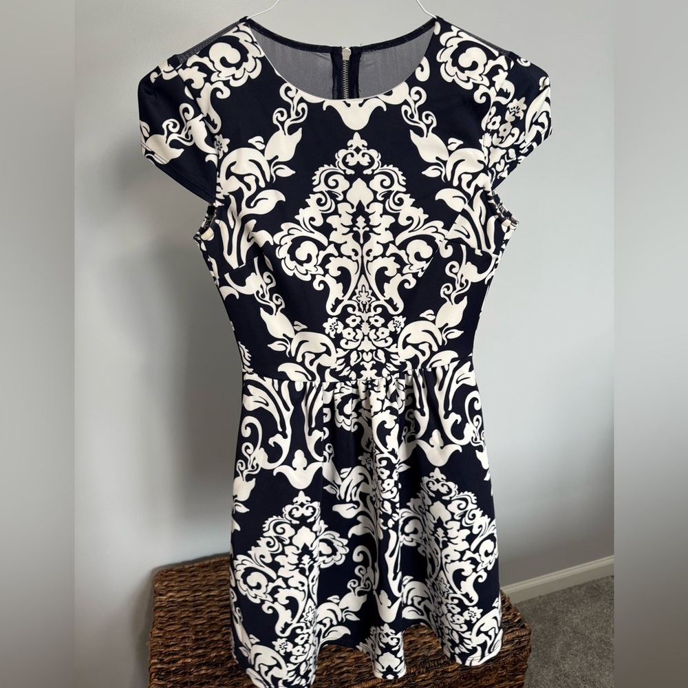 Navy and White Dress
